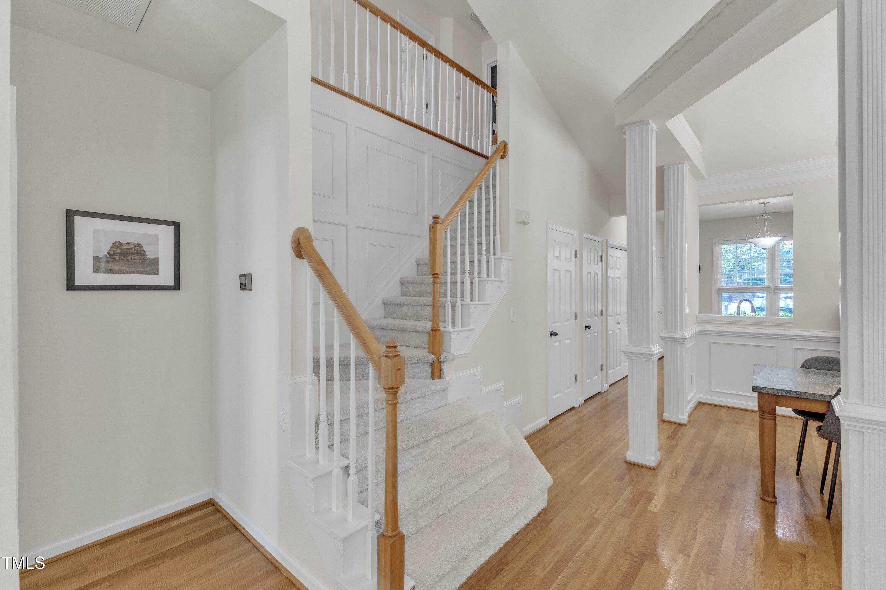 1201 Red Beech Court Raleigh, NC 27614 - Photo 26 of 41 Staircase leads up to the secondary bedrooms and additional full bathroom