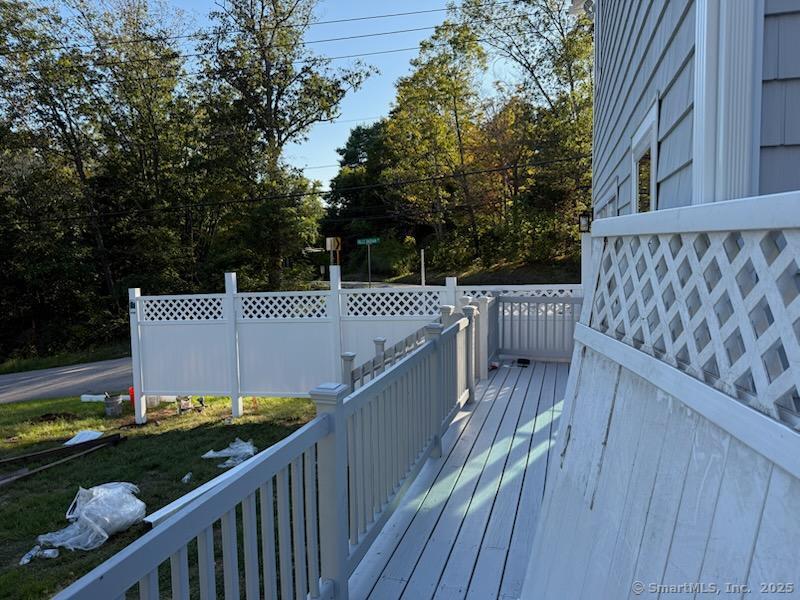 154 Falls Road East Haddam, CT 06469 - Photo 39 of 39 a view of a deck and yard with trees