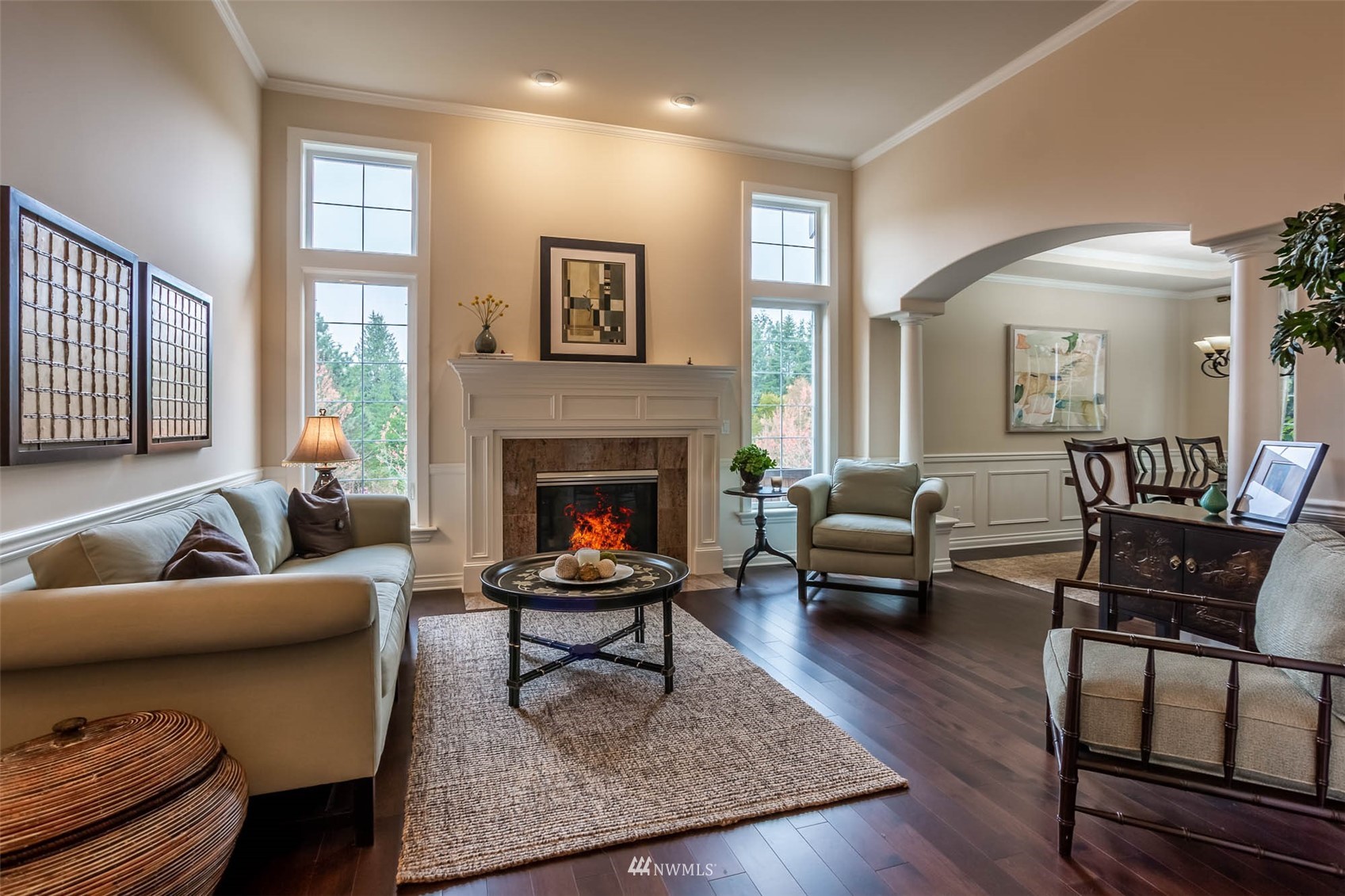 1903 240th Place Southeast Bothell, WA 98021 - Photo 7 of 36 a living room with furniture and a fireplace