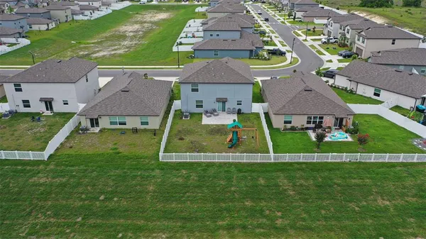 an aerial view of a house