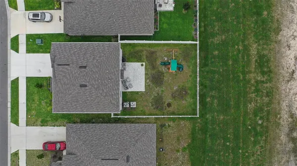 an aerial view of a house