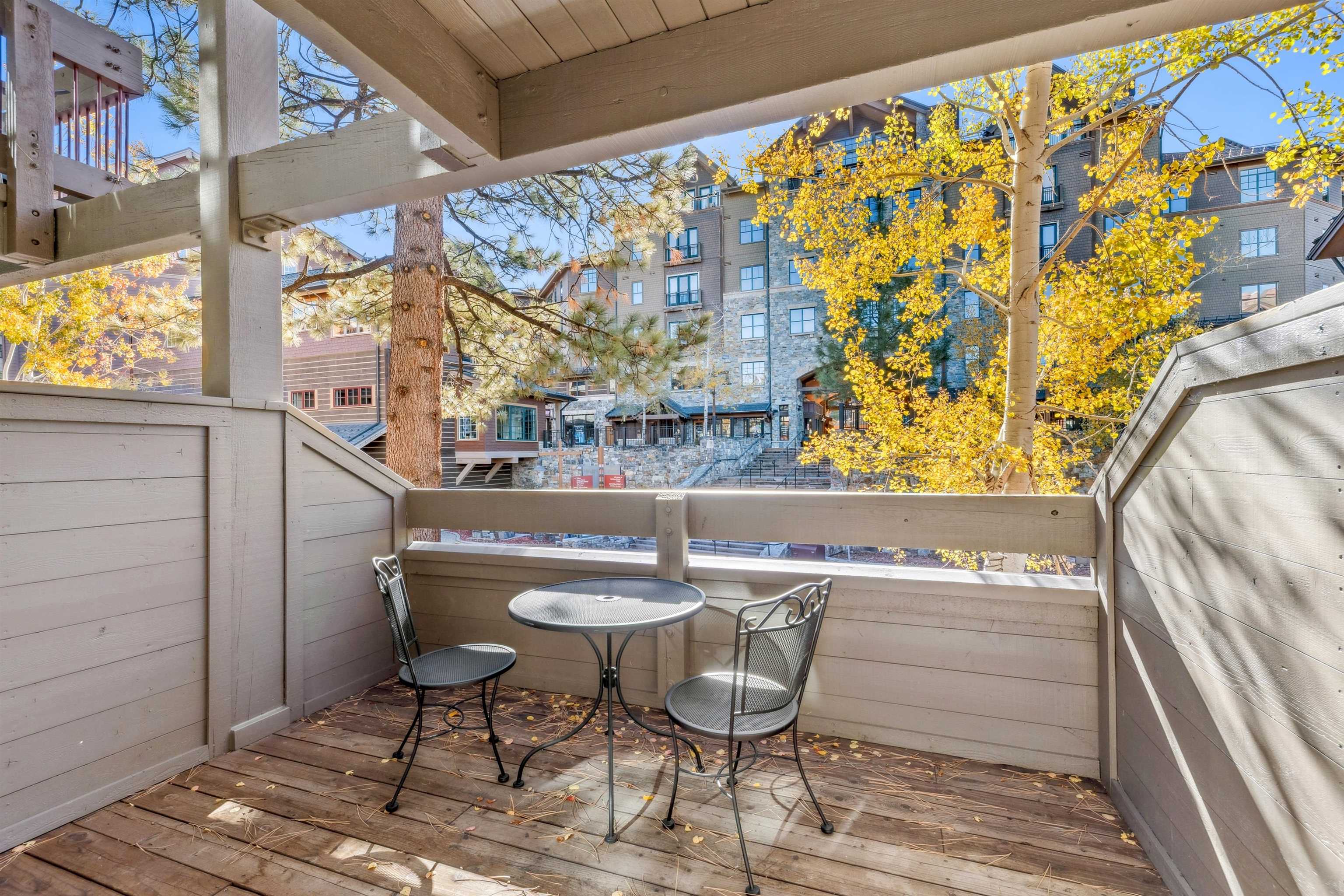 2000 North Village Drive, Unit 234 Truckee, CA 96161 - Photo 12 of 27 a view of a chairs and table in the balcony