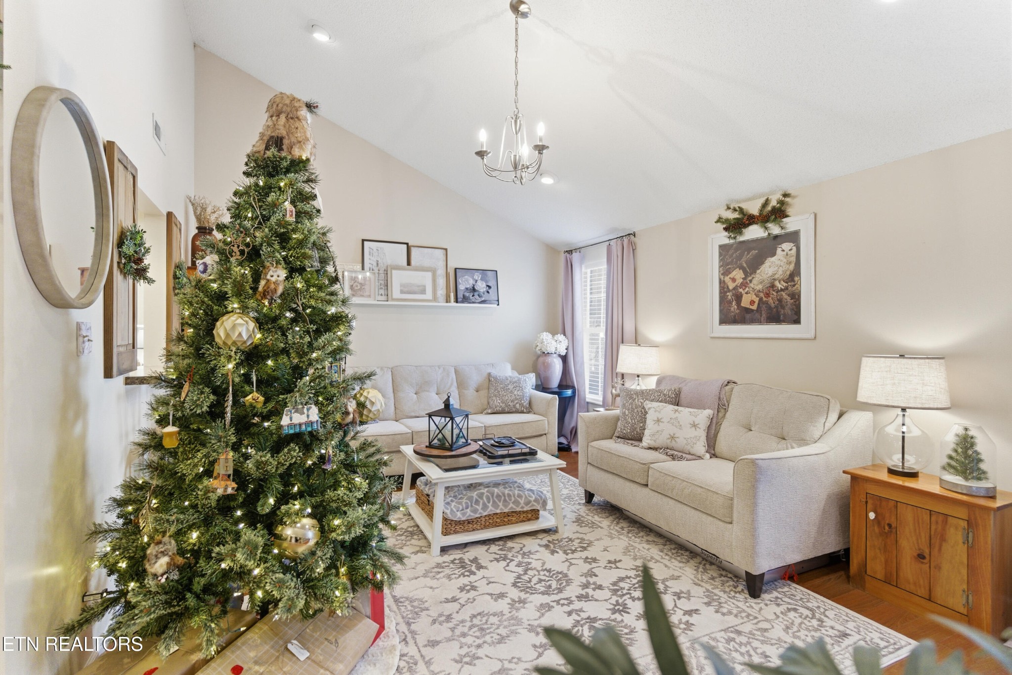 8009 Chambord Way Powell, TN 37849 - Photo 6 of 32 a living room with furniture a chandelier and a rug