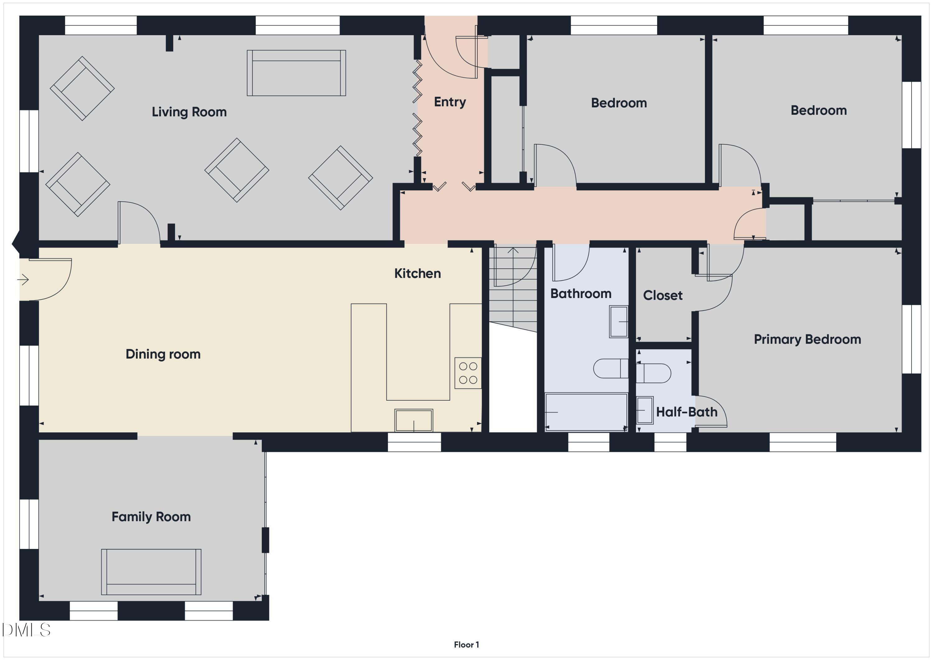 1012 Akron Avenue Durham, NC 27713 - Photo 42 of 43 Main level floorplan