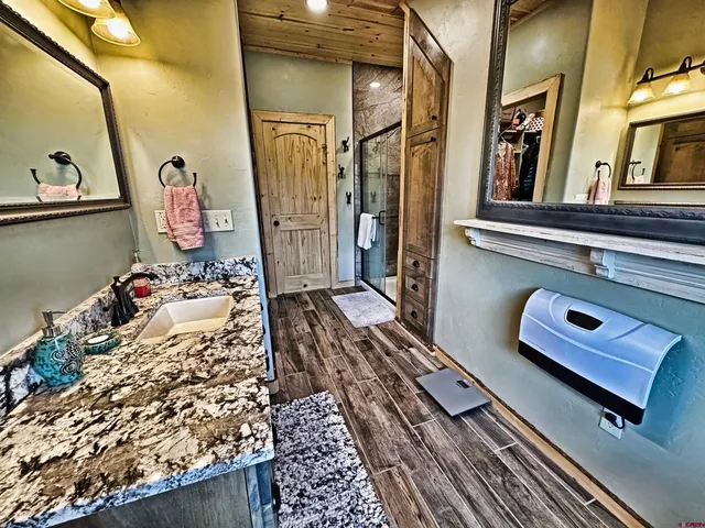 a bathroom with a shower