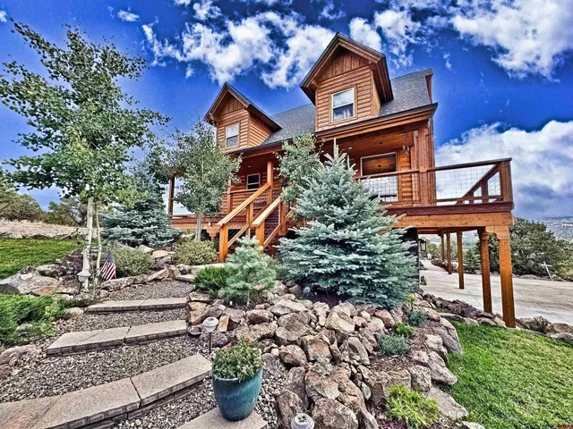 a view of a building with a garden