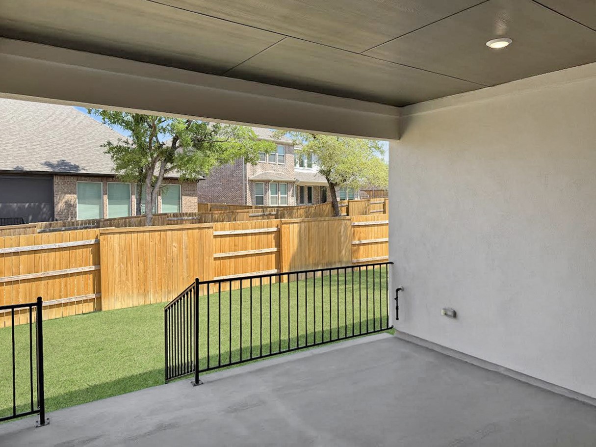 693 Jackson River Loop Kyle, TX 78640 - Photo 37 of 40 a view of a porch with a backyard