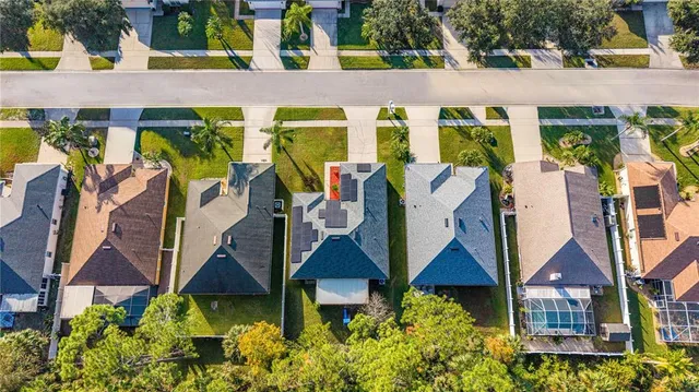 an aerial view of multiple house