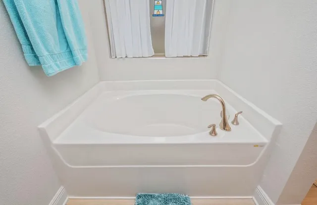 a close up view of bath tub