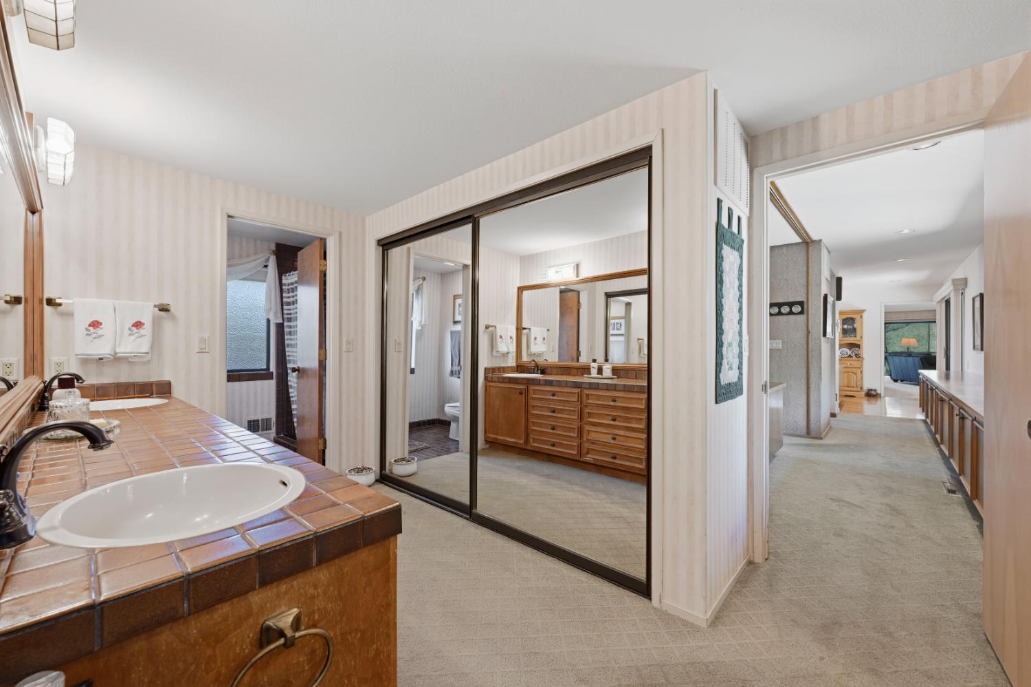 8860 Auburn Valley Road Auburn, CA 95602 - Photo 28 of 46 a bathroom with a sink and a mirror