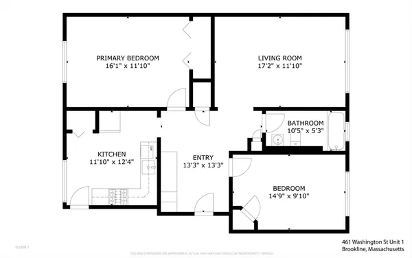 $819,000 | 461 Washington Street, Unit 1, Brookline, MA 02446