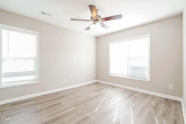 a view of a room with a window