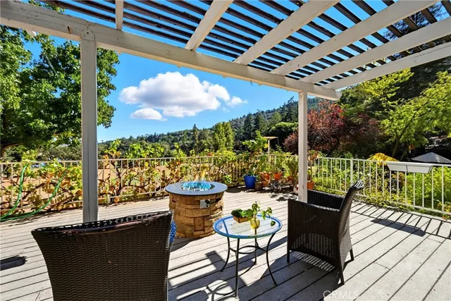 a view of a balcony with an outdoor space