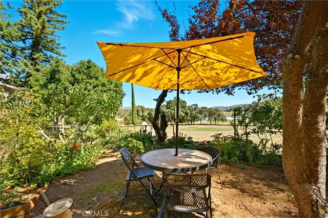 a view of a large yard with lots of trees