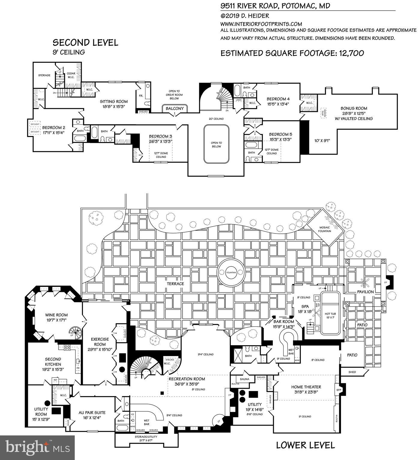 9511 River Road Potomac, MD 20854 - Photo 48 of 48 Upper/Lower Level Floor Plans