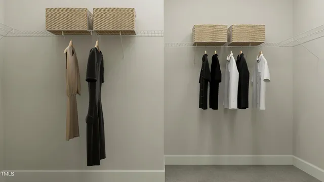 a close view of walk in closet