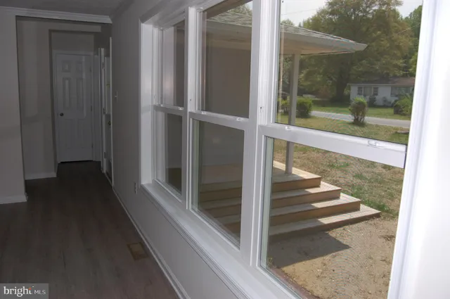 a view of a glass door