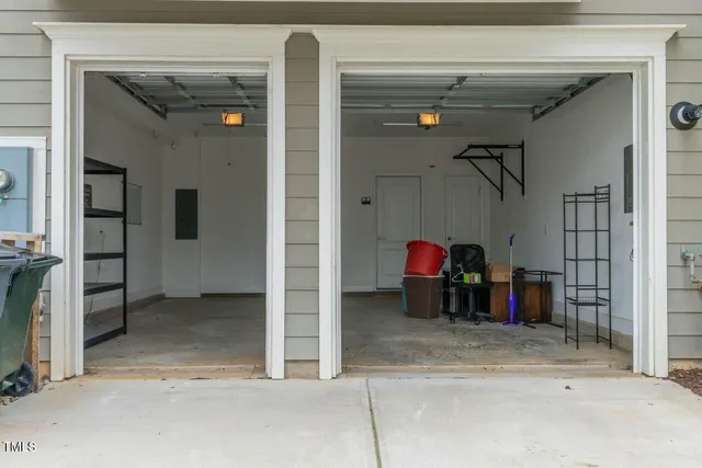 a view of a livingroom with storage space