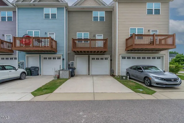a car parked in front of a house