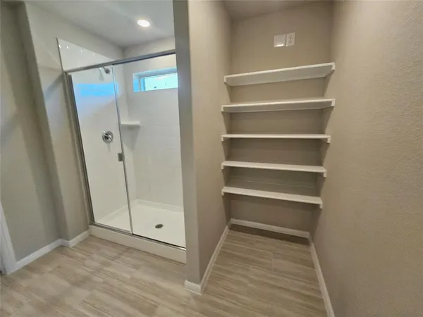 a bathroom with a shower