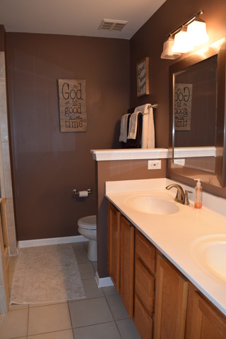 2370 Georgetown Circle, Unit 2370 Aurora, IL 60503 - Photo 14 of 21 a bathroom with a sink a toilet and mirror