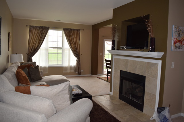 2370 Georgetown Circle, Unit 2370 Aurora, IL 60503 - Photo 2 of 21 a living room with furniture and a fireplace