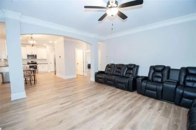 a living room with furniture