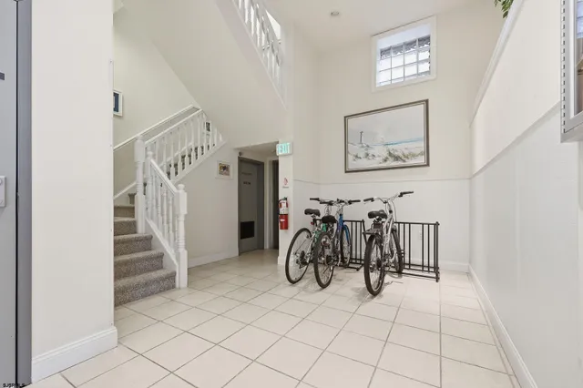 a view of entryway with wooden floor
