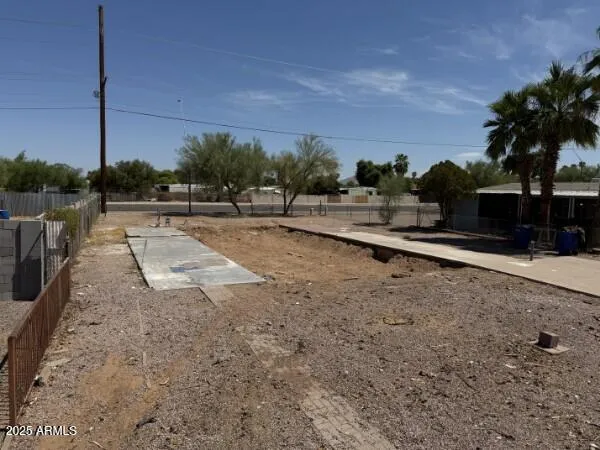 a view of a terrace with a bench