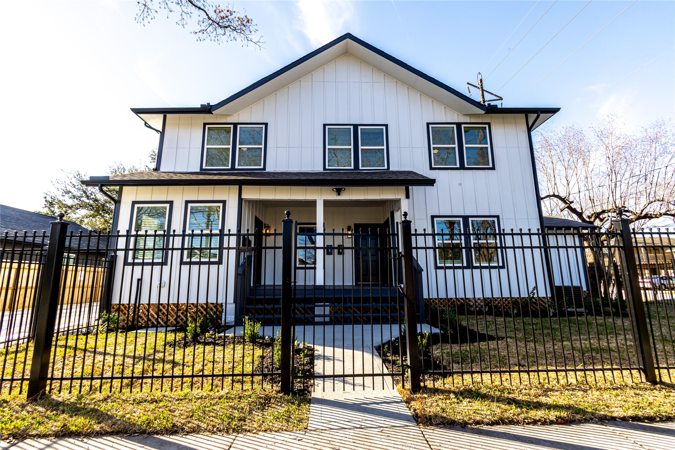 a front view of a house with a porch