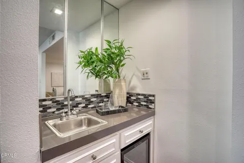 a sink and a mirror