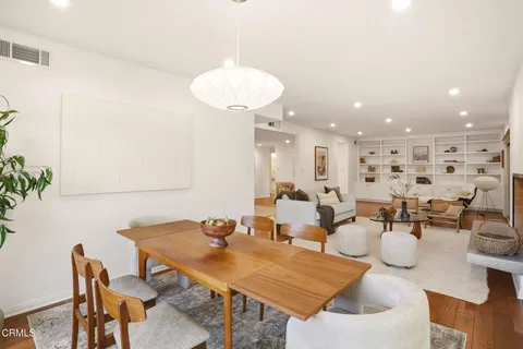 a view of a dining room and livingroom view