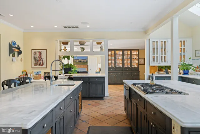 a view of a patio with couches potted plants and a dining table with garden view