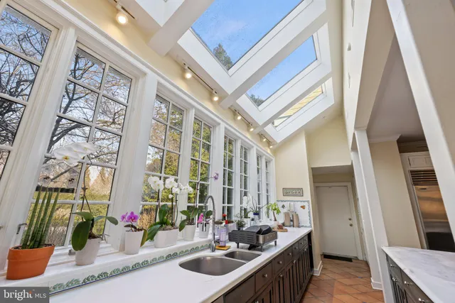 a view of a city with sunset view