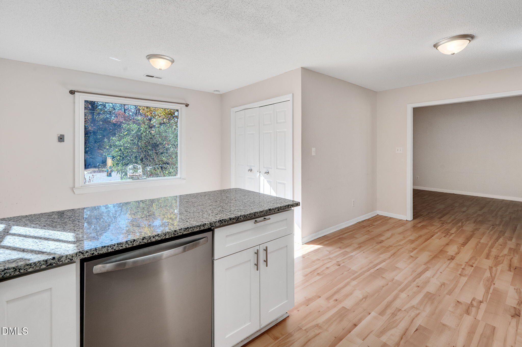 102 Castill Place Garner, NC 27529 - Photo 6 of 37 a kitchen with granite countertop a sink window and wooden floor