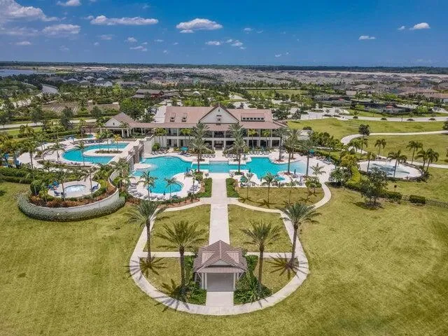 a view of a swimming pool and outdoor space