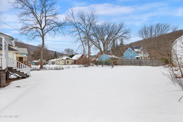 a street view covered with snow