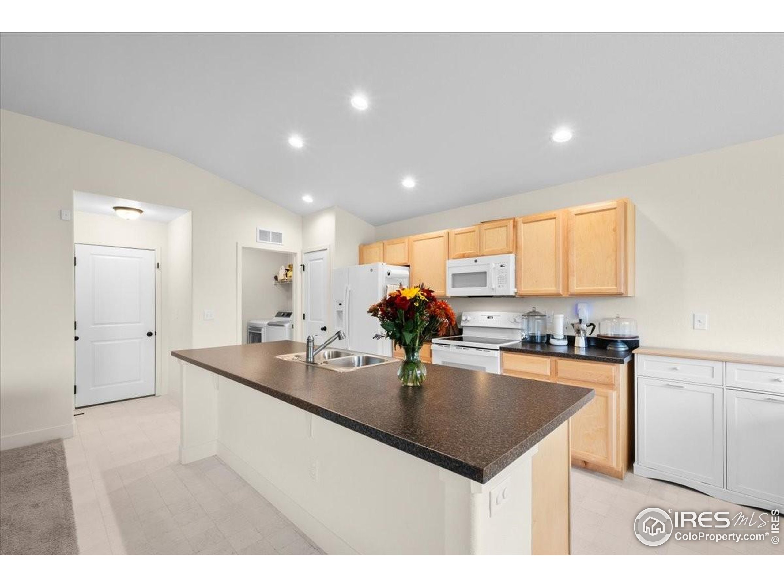 915 Milner Pass Road Severance, CO 80550 - Photo 10 of 20 a kitchen with a sink a counter space and a refrigerator