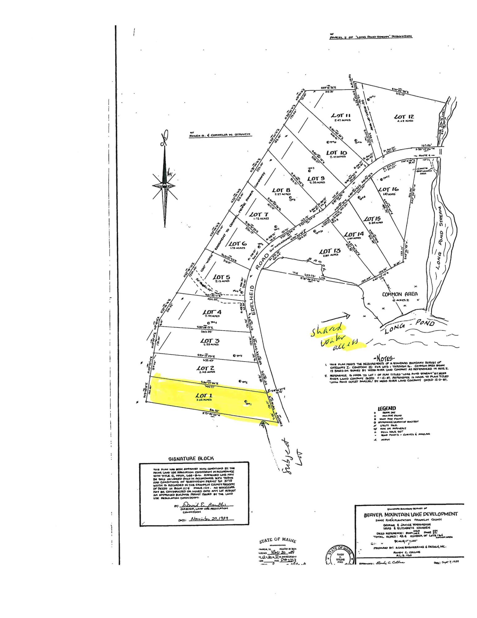 Lot 50 Edelheid Road Sandy River Plt, ME 04970 - Photo 7 of 16 plot plan & water access