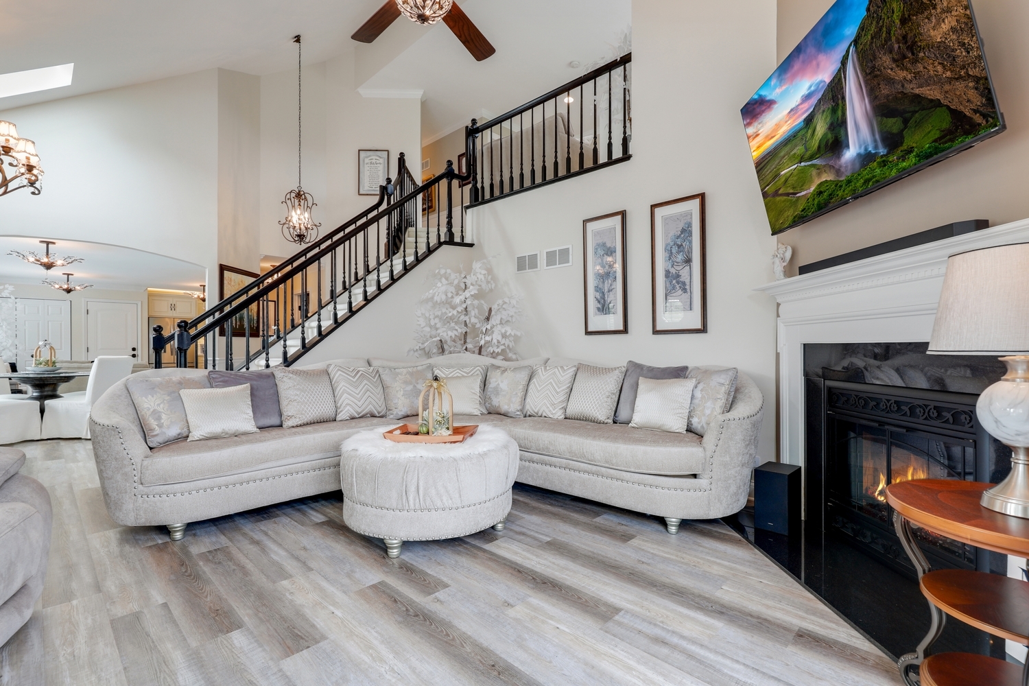 10508 Golf Road Orland Park, IL 60462 - Photo 6 of 50 a living room with fireplace furniture and a wooden floor