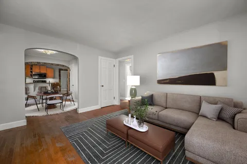 a living room with furniture