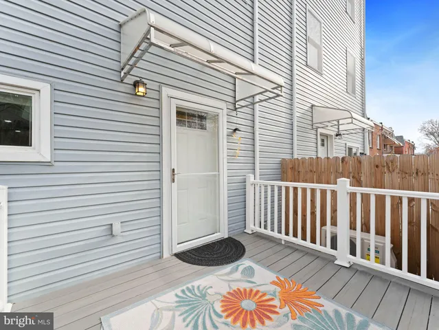 a view of a wooden deck