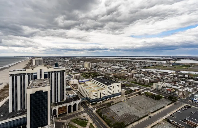 an aerial view of a city