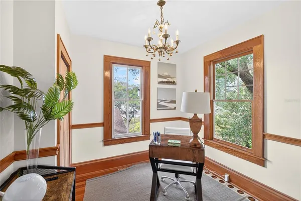 a living room filled with furniture and a potted plant