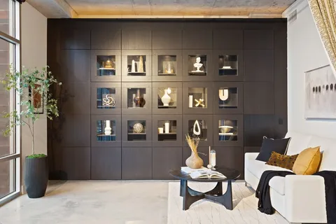 a living room with furniture