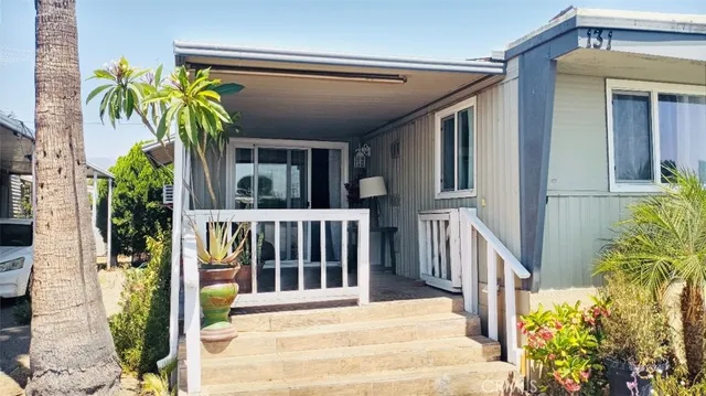 a view of a house with a small porch