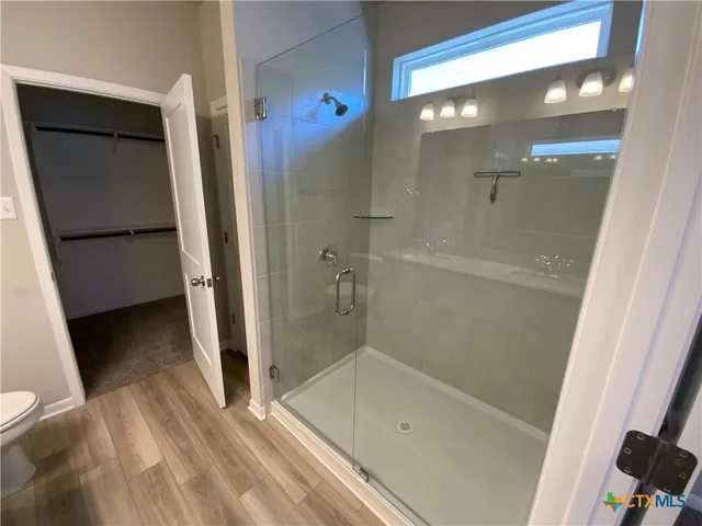 a bathroom with a shower