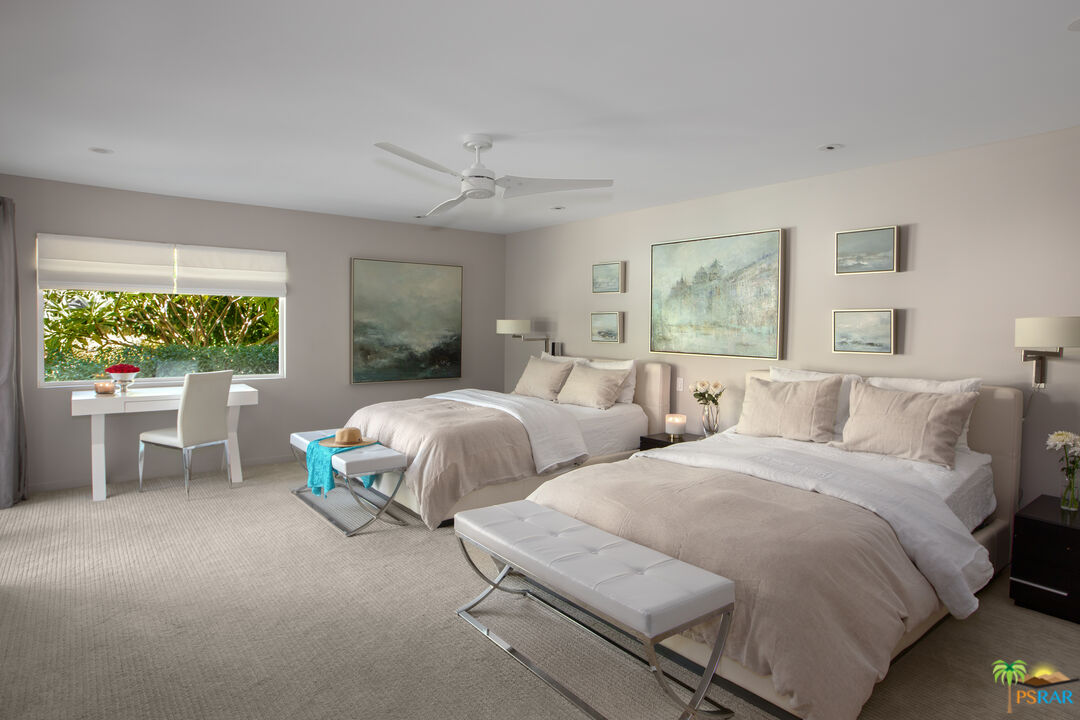 646 East Morongo Road Palm Springs, CA 92264 - Photo 21 of 45 a bedroom with two beds and a window