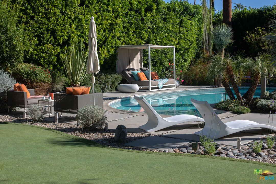 646 East Morongo Road Palm Springs, CA 92264 - Photo 29 of 45 a view of a backyard with sitting area and furniture
