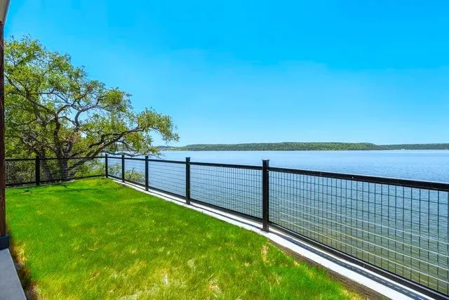 a view of a terrace with chairs